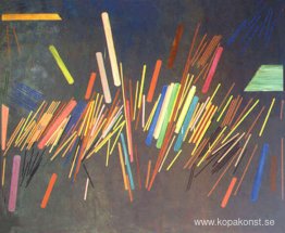 Målning med grön linje Målning med grön linje