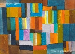 Komposition i orange och blågrönt Komposition i orange och blågrönt