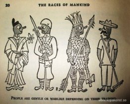 Illustration till "The Races of Mankind" av Ruth Benedict och Ge Illustration till "The Races of Mankind" av Ruth Benedict och Ge