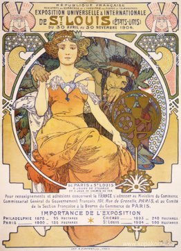 Art nouveau färglitografiaffisch som visar en sittande kvinna so Art nouveau färglitografiaffisch som visar en sittande kvinna so