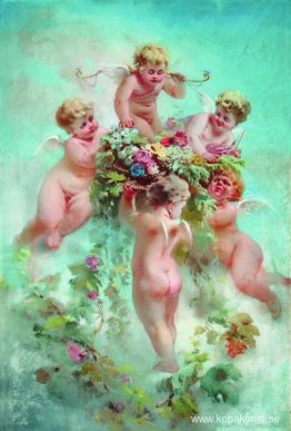 Cupids med blommor Cupids med blommor