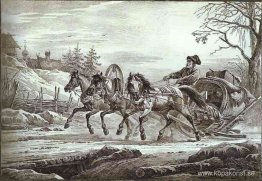 En resenär i en Kibitka (huvvagn eller släde) En resenär i en Kibitka (huvvagn eller släde)