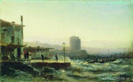 Baku. Vägbank Baku. Vägbank