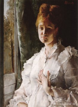 Porträtt av en kvinna i vitt Porträtt av en kvinna i vitt