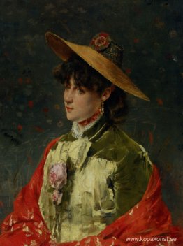 Kvinna i en halmhatt Kvinna i en halmhatt