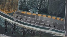 Gata av hus och träd Gata av hus och träd