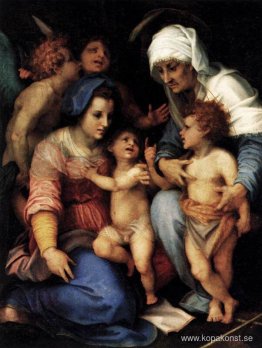 Madonna och barn med St. Elisabeth, spädbarnet St. John och två Madonna och barn med St. Elisabeth, spädbarnet St. John och två