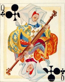 En färgskiss av ett kort. Heraclius Fournier. En färgskiss av ett kort. Heraclius Fournier.