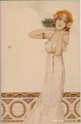 Flickor med blommor vid fötterna Flickor med blommor vid fötterna