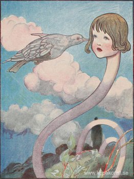 En stor duva hade flugit in i hennes ansikte En stor duva hade flugit in i hennes ansikte