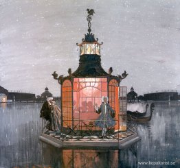 kinesisk paviljong. Svartsjuk kinesisk paviljong. Svartsjuk