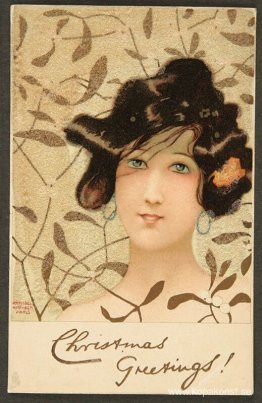 Flickhuvuden på jul-lövverk bakgrund Flickhuvuden på jul-lövverk bakgrund