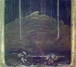 När kvällen kom smög trollmamma och pojken ut från berget. De ba När kvällen kom smög trollmamma och pojken ut från berget. De ba