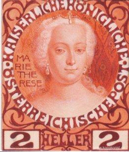 Design för jubileumsfrimärket Österrikisk med kejsarinnan Maria Design för jubileumsfrimärket Österrikisk med kejsarinnan Maria