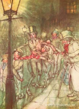 Bob Cratchit åkte ner för en rutschkana på Cornhill Bob Cratchit åkte ner för en rutschkana på Cornhill