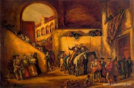 Gården till ett gäng gamla tjurfäktningsarenan i Spanien Gården till ett gäng gamla tjurfäktningsarenan i Spanien