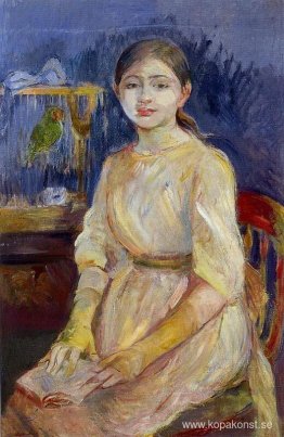 Julie Manet med en undulat Julie Manet med en undulat