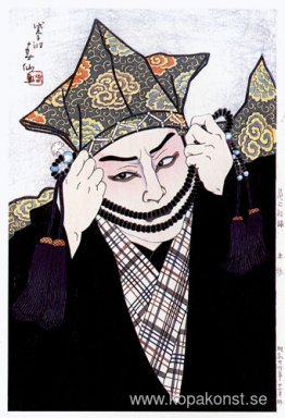 Onoe Shoroku som präst i Tsuchigumo