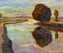 Landskap med kanal