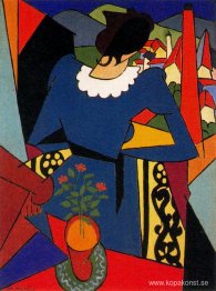 Kvinna på en balkong