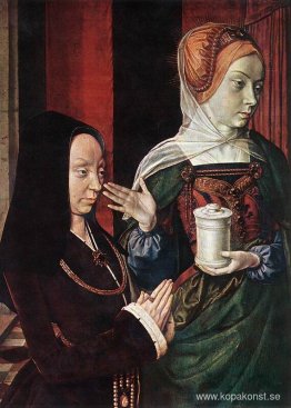 Madeleine av Bourgogne presenterad av St. Maria Magdalena