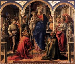 Madonna och barn med St. Fredianus och St. Augustine