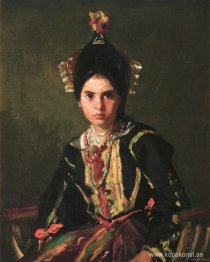 La Montera. Segovia flicka i Fiesta kostym