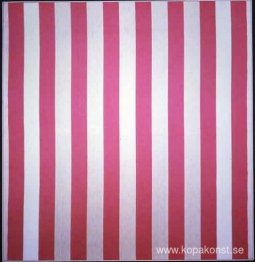 Peinture acrylique blanche sur tissu rayé blanc et rouge