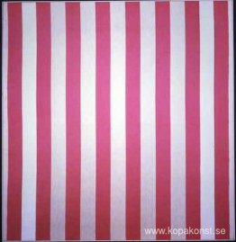 Peinture acrylique blanche sur tissu rayé blanc et rouge