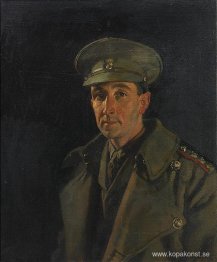 Porträtt av kapten Wood av Royal Innikilling Fusiliers 1919