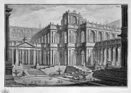 Ancient Roman Forum omgivet av arkader, med loggier