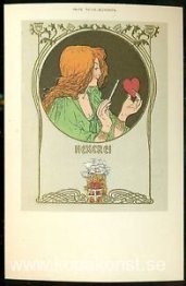 Vykort Kvinna som häxa