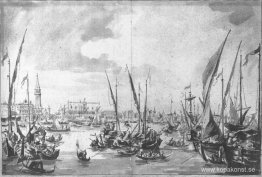 Molo och Riva degli Schiavoni från Bacino di San Marco