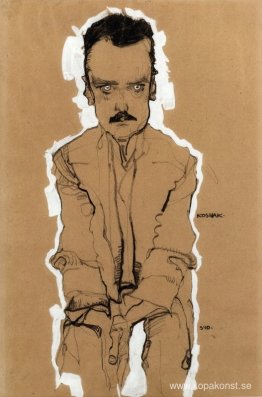 Porträtt av Eduard Kosmack, frontal, med knäppta händer