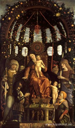 The Virgin of Victory (Madonnan och barnet tronade med sex helig