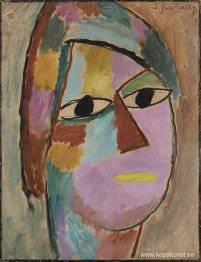 Mystiskt huvud: kvinnans huvud - gul mun