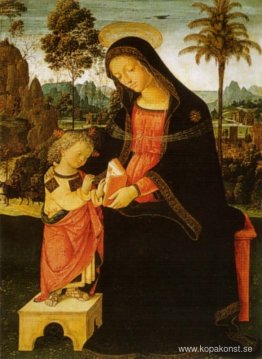 Madonna med skrivande barn