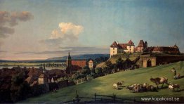 Utsikt över Pirna från slottet Sonnenstein