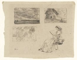 Studier av landskap och figurer