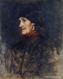 Gammal kvinna med en huvudduk