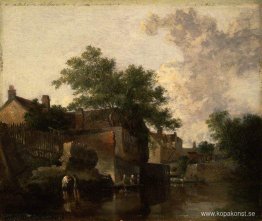 New Mills, Norfolk: Men Wading