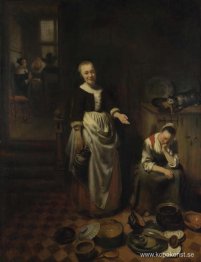 Interiör med en sovande piga - The Idle Servan