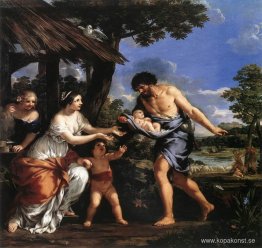 Romulus och Remus Given Shelter av Faustulus