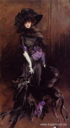 Porträtt av Marchesa Luisa Casati med en vinthund