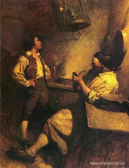 Jim Hawkins, Long John Silver och hans papegoja