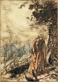 Brünnhilde står länge omtumlad och orolig