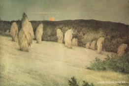 Kornstaurer i Maaneskinn