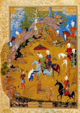 Från Khamsa of Nizami: Den gamla kvinnan klagar till Sultan Sanj