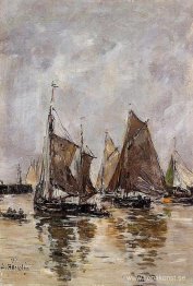 Trouville, sardinbåtar på väg