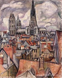 Tak och katedral i Rouen